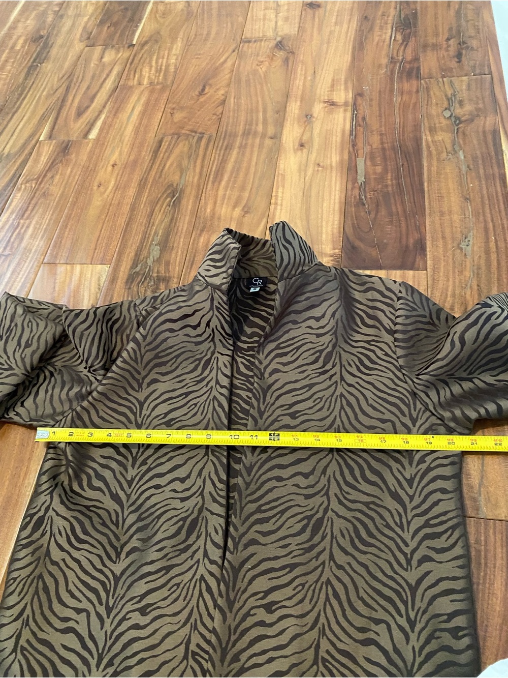 Connie Roberson Brown Black Tiger Stripe 100% Jacquard Silk Size S Pristine - Picture 7 of 8